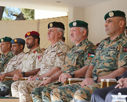 Jordanian King Attends Military Drill for Royal Guard Command 
