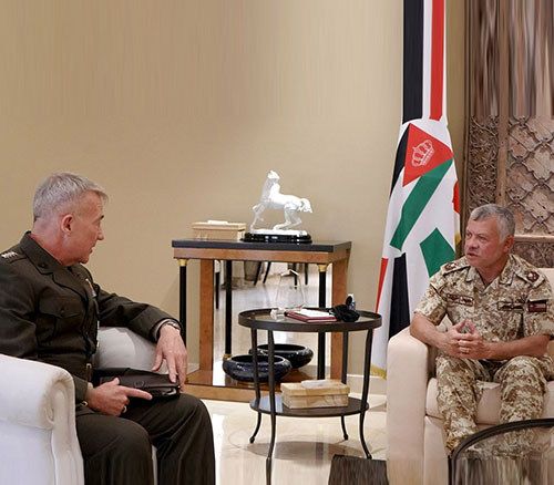 Jordanian King Receives US CENTCOM Commander