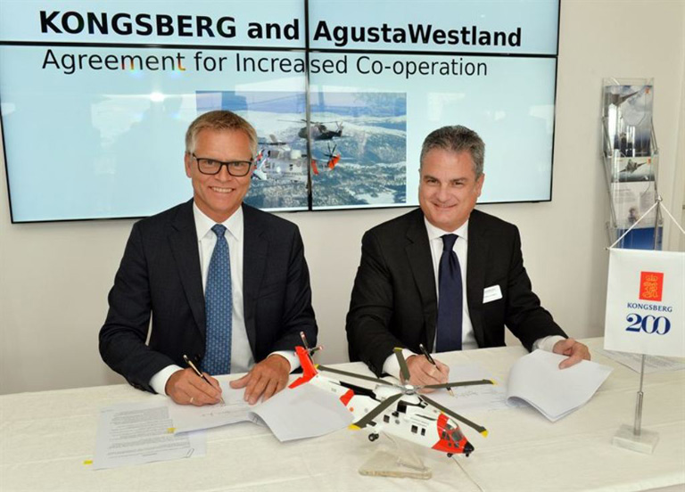 Harald Ånnestad, CEO of Kongsberg Defence Systems (Left) and Daniele Romiti, CEO of AgustaWestland (Right)