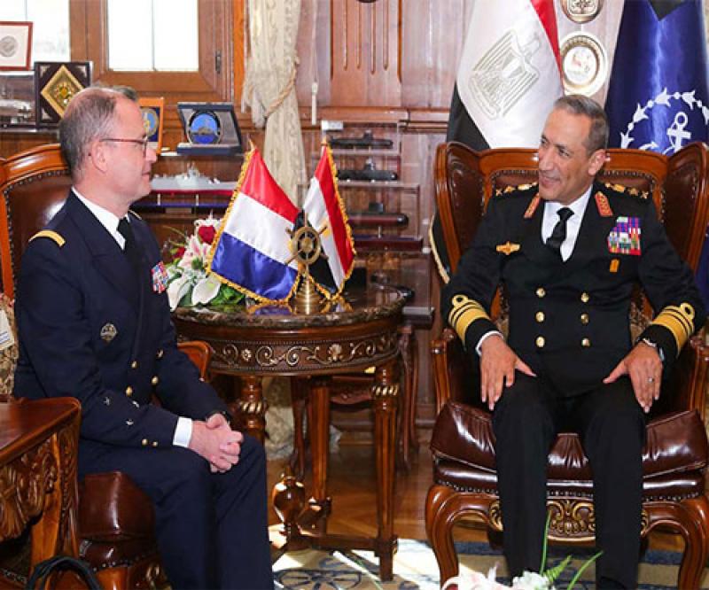 Egyptian Navy Commander Receives French Navy Commander in Indian Ocean & Red Sea 