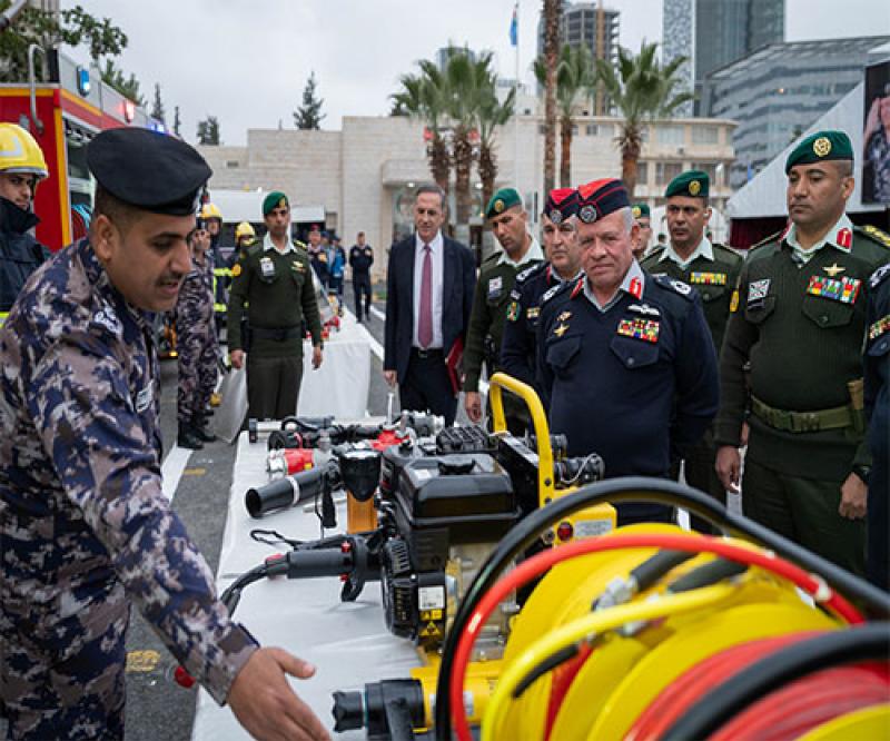 Jordanian King Visits Civil Defense Department, Checks Ambulance Development Project