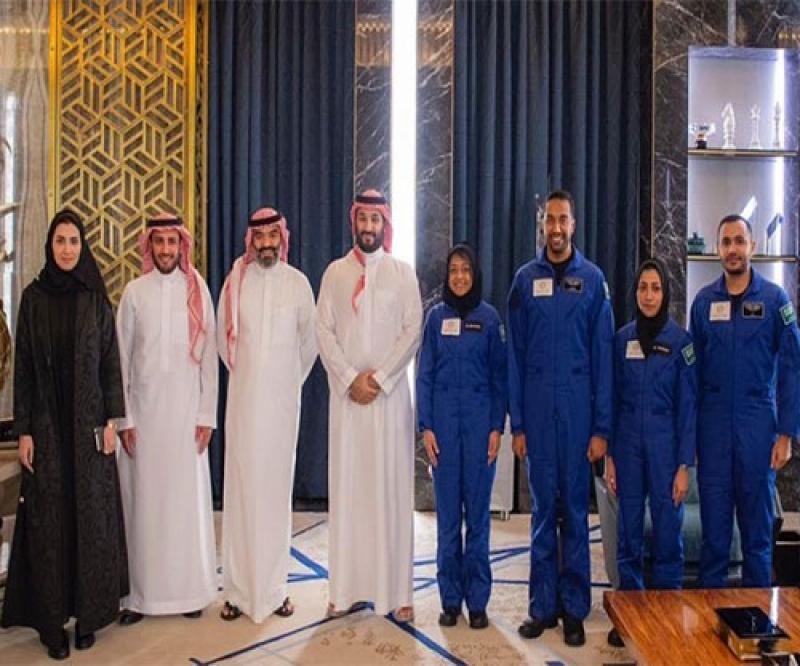 Saudi Crown Prince Receives Astronauts Before Their Scientific Mission in Space