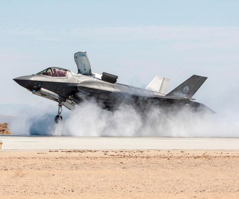 F-35B Completes Wet Runway and Crosswind Testing