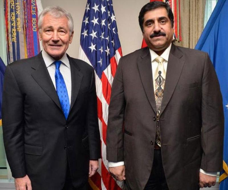 Qatar Minister of State for Defence Affairs Meets Chuck Hagel