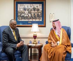 Saudi Deputy Minister of Defense Meets US Secretary of Defense in Washington