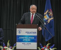 Secretary of US Navy Celebrates Keel Laying of Future USS Constellation (FFG 62)