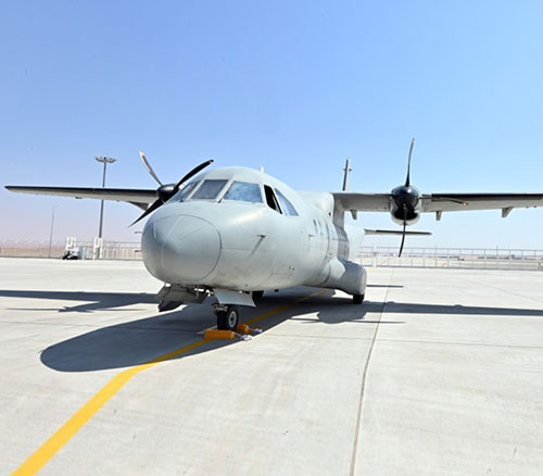 CN235 parked at the MRO Al Ain facility for induction