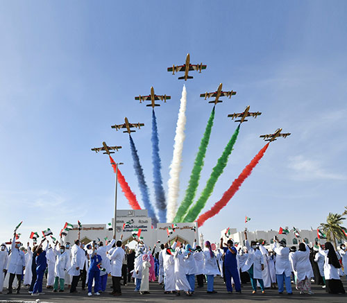 Al Fursan Concludes Air Display Over UAE’s Hospitals 