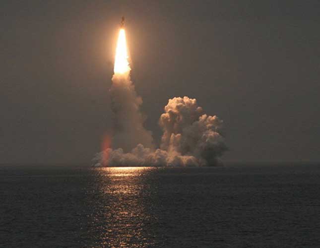 Russia Tests Sea-Based Bulava Ballistic Missile
