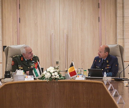 Jordanian Army Chief, Belgian Defense Head Discuss Military Cooperation