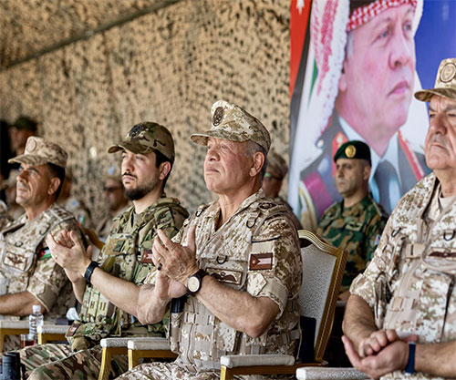 Jordanian King, Crown Prince Attend Royal Air Defence Military Exercise
