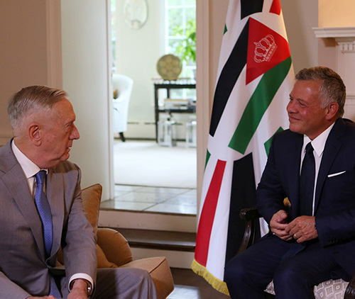 Jordanian King Meets US Secretary of Defence, National Security Adviser