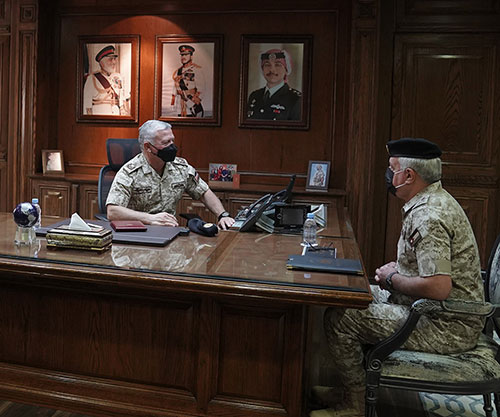 Jordanian King Visits Army Headquarters