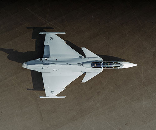 Saab Presents First Gripen F Two-Seat Fighter