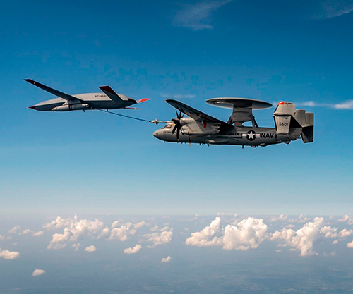 U.S. Navy, Boeing Score New MQ-25 First with E-2D Refueling