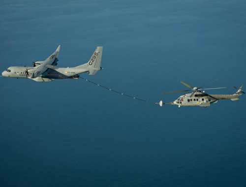 Airbus C295W Demos Refueling Contacts with Helicopter