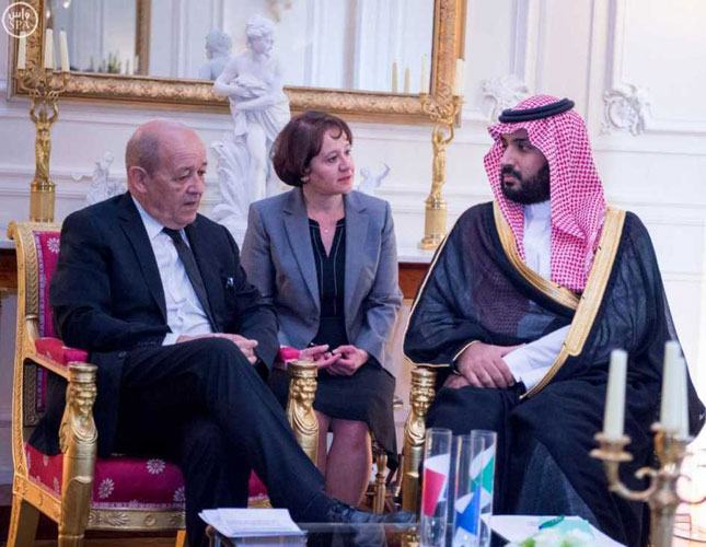 Saudi Defense Minister Meets French Counterpart