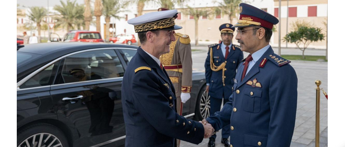 Chief of Staff of Qatar Armed Forces (QAF) HE Lt General (Pilot) Jassim bin Mohammed Al Mannai has met with Chief of Staff of the French Armed Forces HE General Fabien Mandon. During the meeting, the two sides discussed aspects of joint military cooperation and ways to further develop them across various fields, in a manner that serves the mutual interests of both countries. The meeting witnessed the signing of the outcomes of the 27th session of the Qatari–French Supreme Military Committee, in addition t