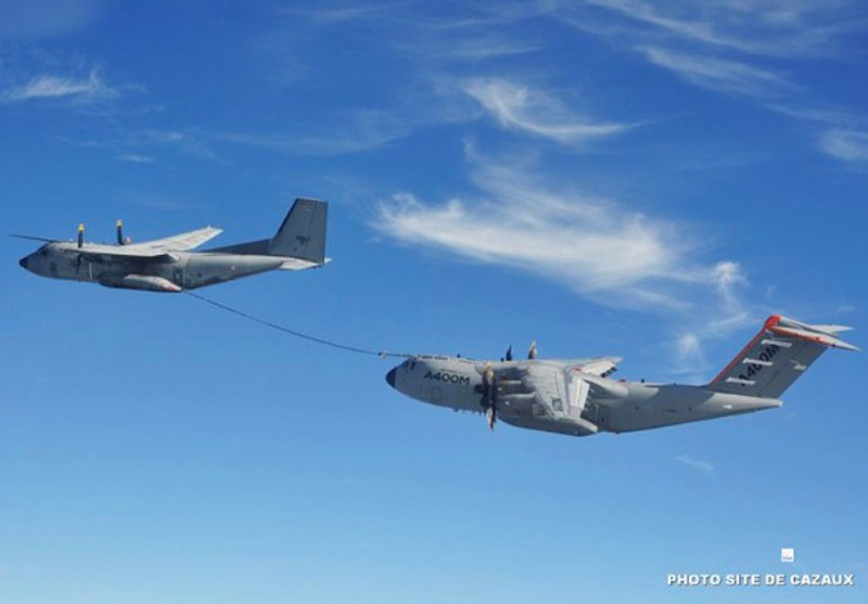 A400M Simulates Refueling from C-160 Transall