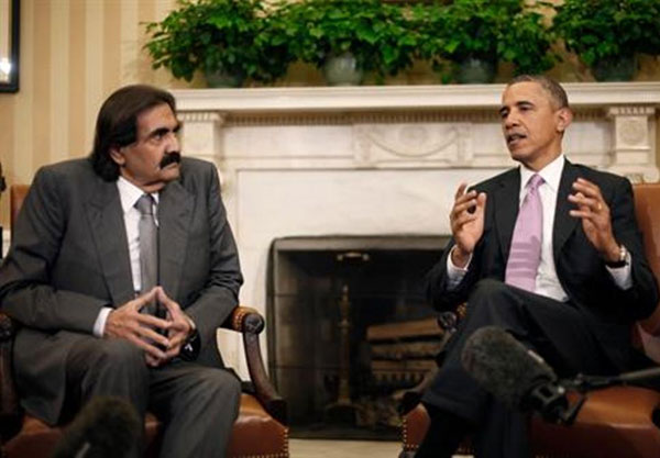 F07cObama-Qatar Emir Vow to Support Syrian Rebels