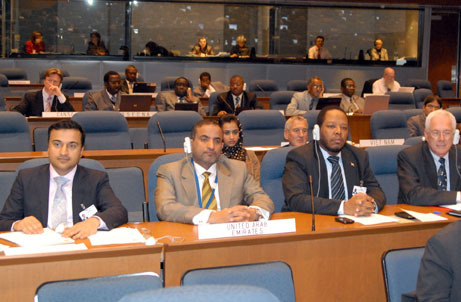 Saif Mohammed Al Suwaidi heading the UAE delegation in the latest ICAO meeting in Montreal where he signed the MoU with AFCAC.