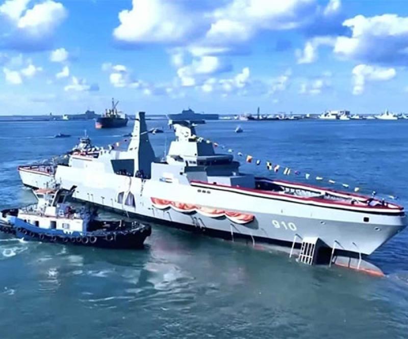 Egypt Launches First Domestically-Built Meko A200 Frigate Al-Jabbar