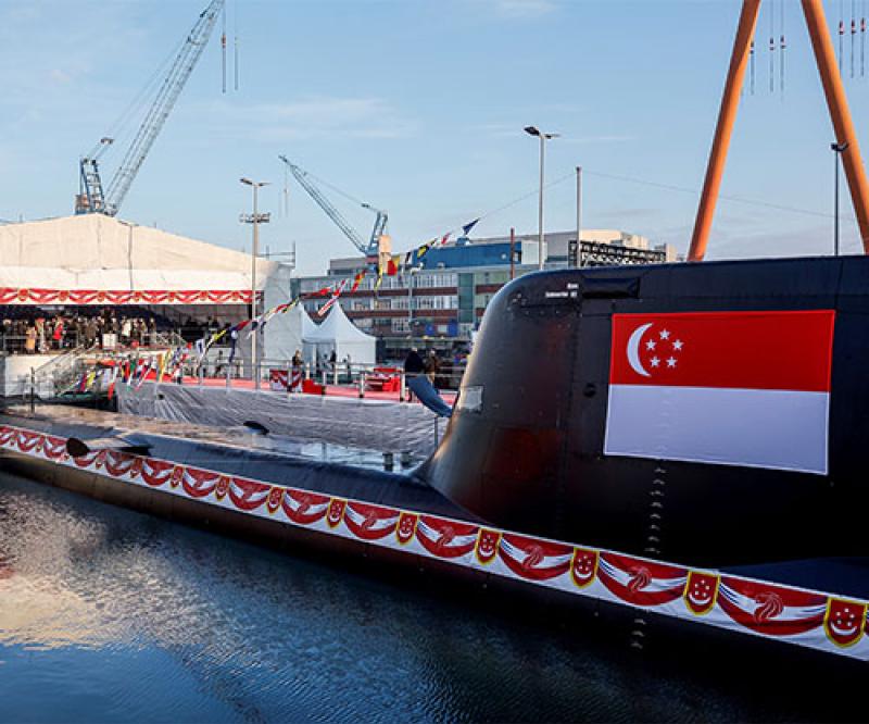 German Chancellor, Singaporean Prime Minister Attend Launch of Two Submarines for Singapore