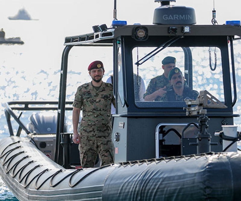 Jordanian Crown Prince Visits Maritime Counterterrorism Team; Attends Cybersecurity Conference