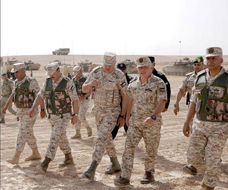 Jordanian King Attends Tactical Military Exercise