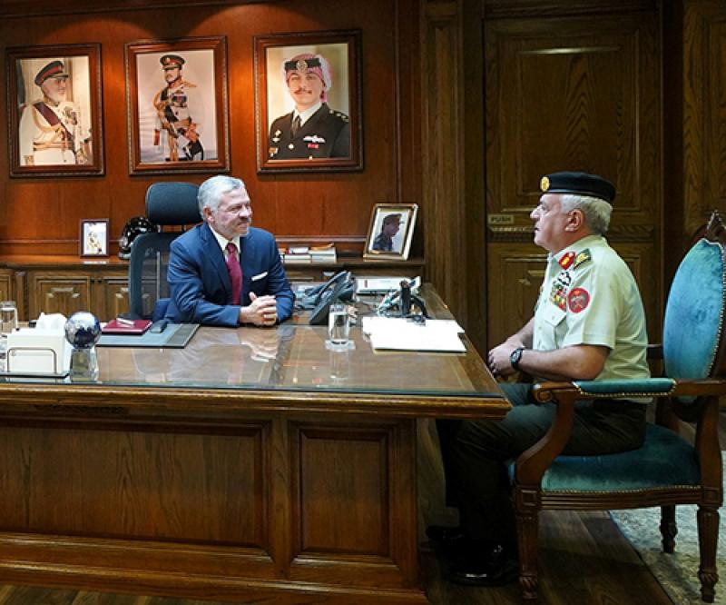 Jordanian King Visits Army Headquarters
