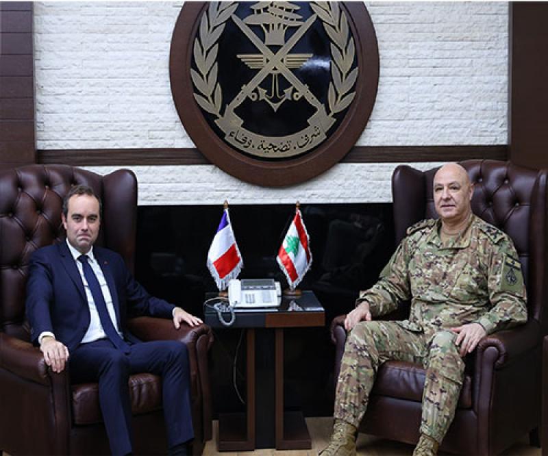Lebanese Army Commander Receives French Minister of Armed Forces