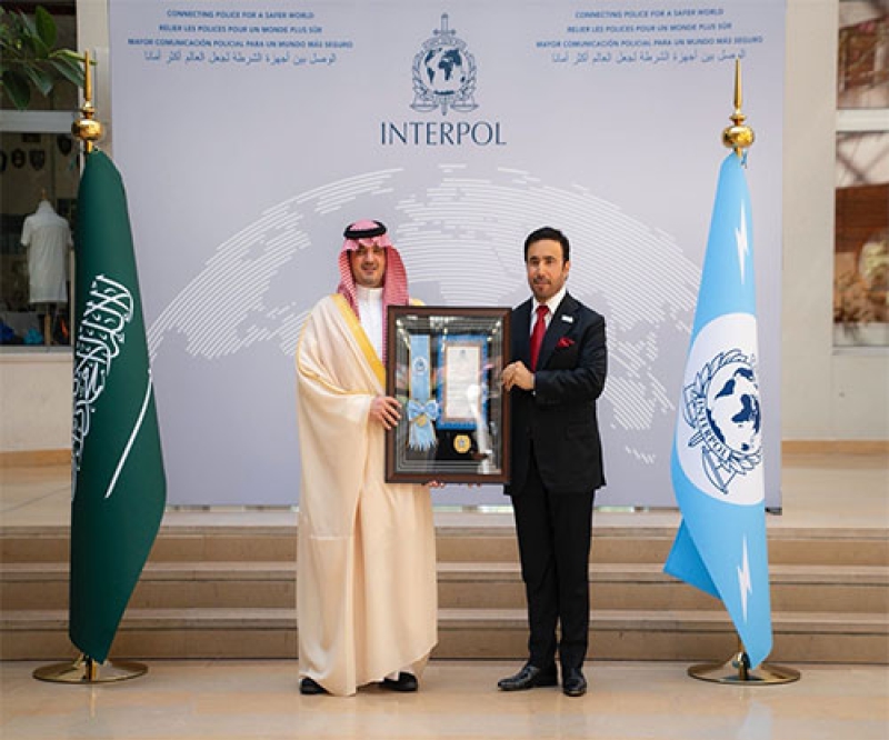 Saudi Interior Minister Honored with INTERPOL’s Medal of Highest Order